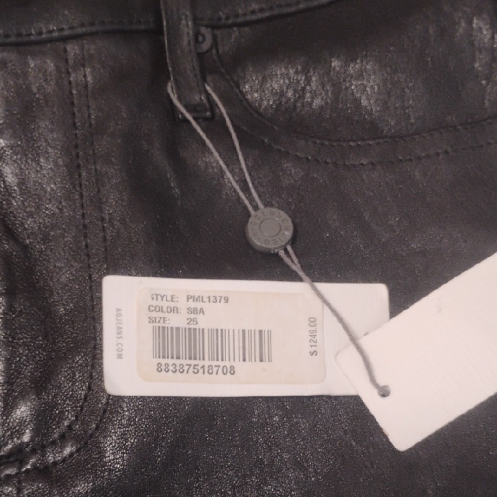 AG Adriano Goldschmied Metallic Black Skinny Pants